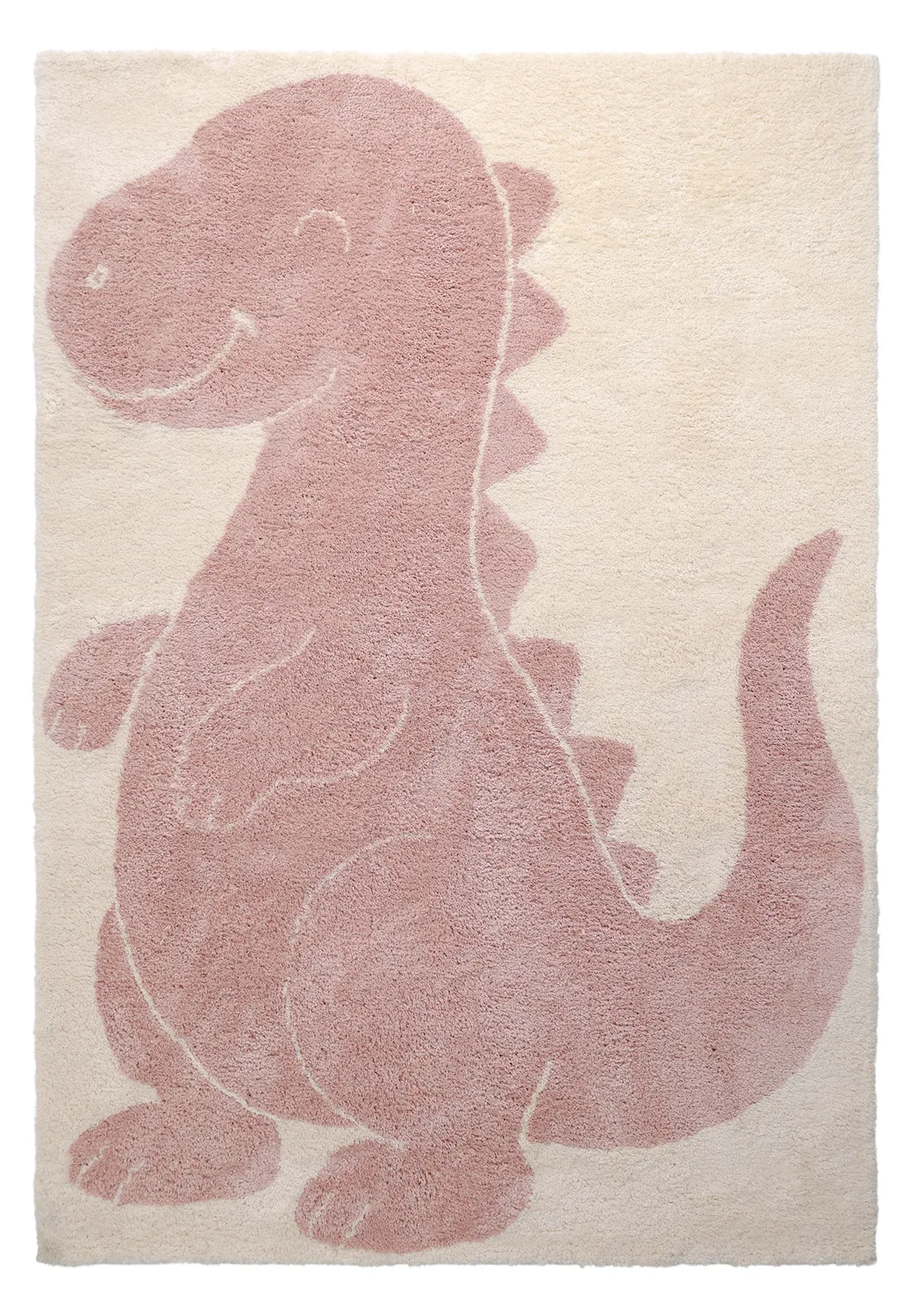 Barneteppe - Soft Dino (krem/rosa) (Størrelse: 160 x 230 cm)