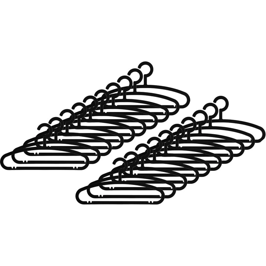 Kleiderbügel-Set COCON Schwarz Kunststoff B 2 cm