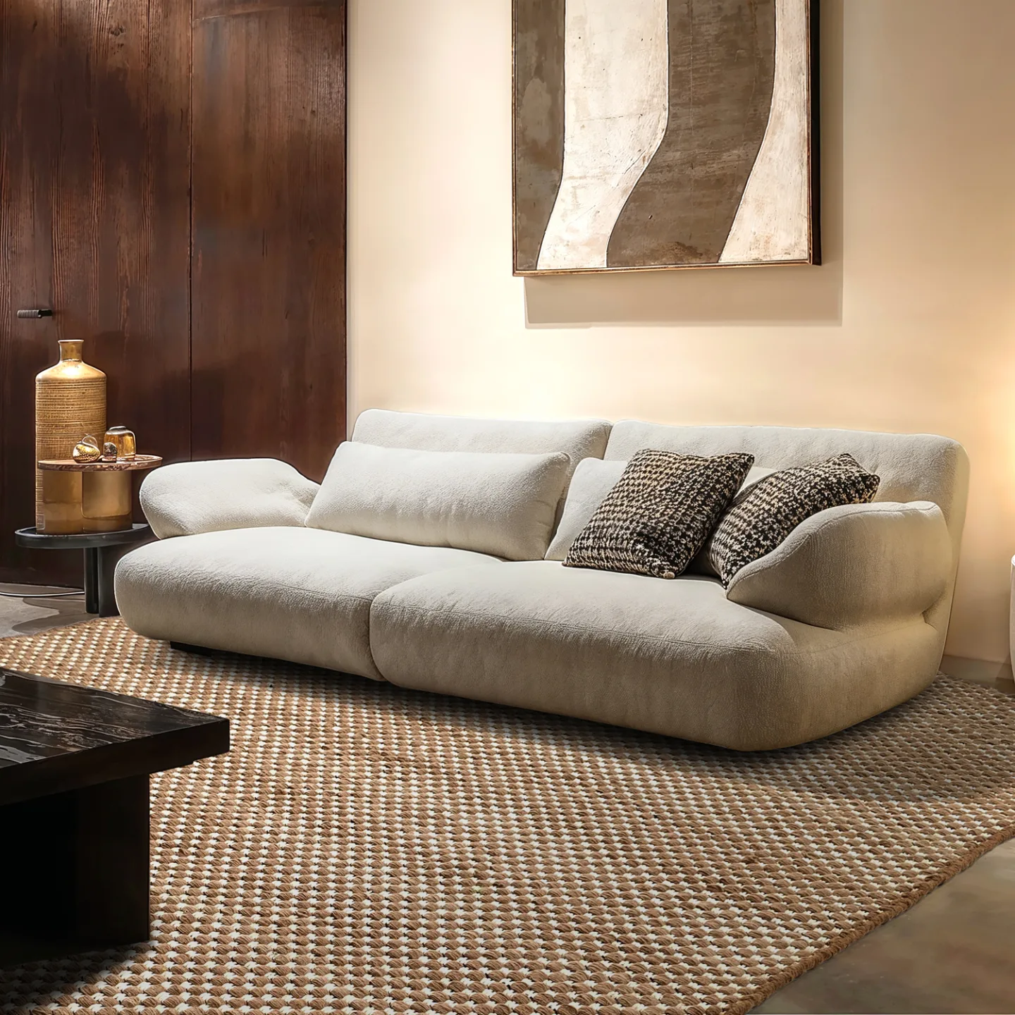 Ullteppe - Ovelia (brun/hvit) (Størrelse: 160 x 230 cm)