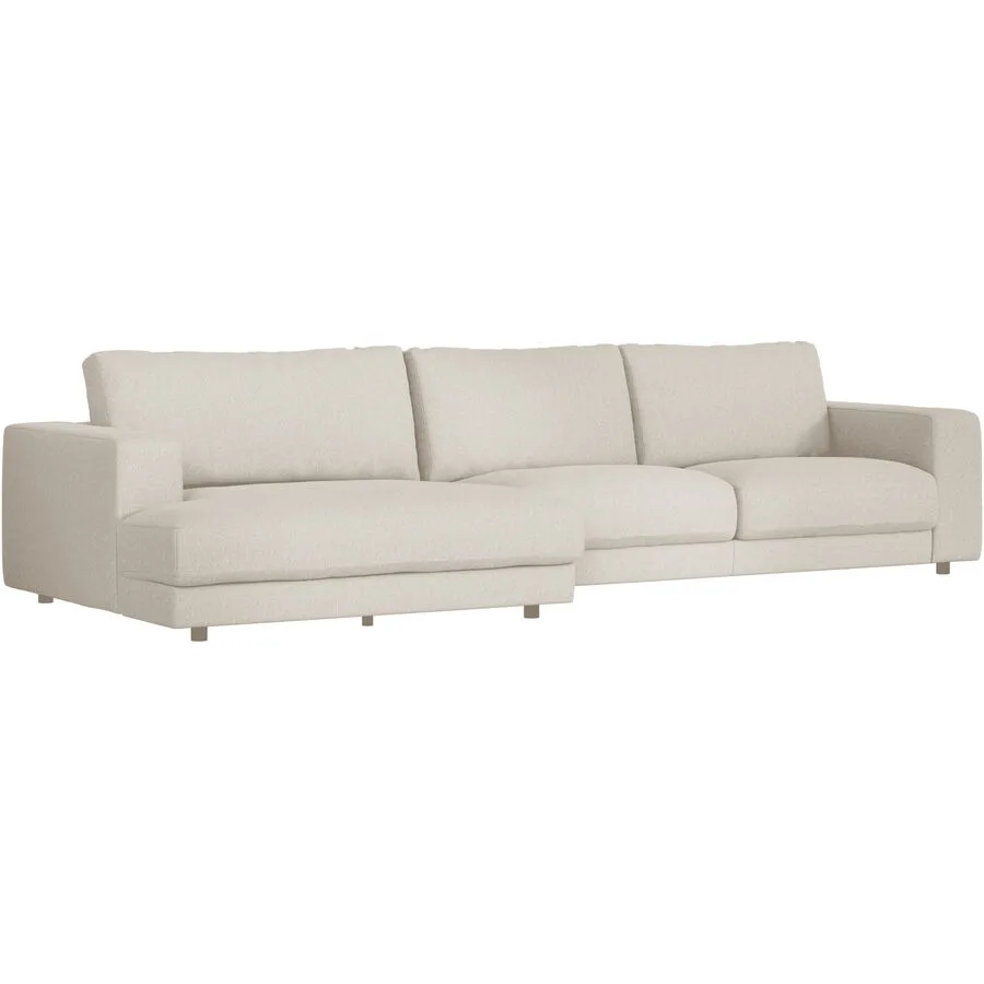 Ecksofa Ava Links Bezug: 100% Polyester nature B 350 T 150 cm - Möbel Konfigurator: Traummöbel individuell zusammenstellen