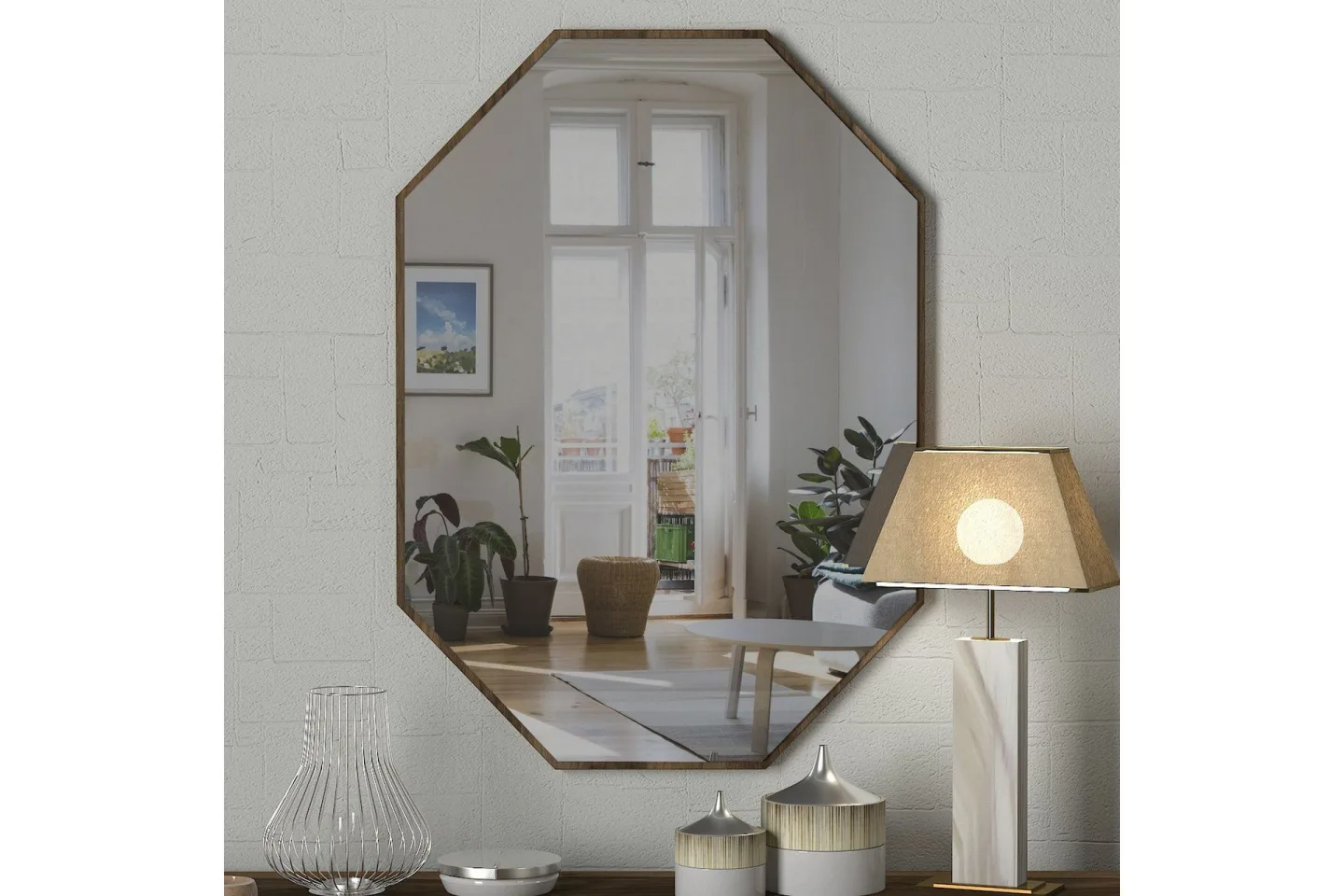 Riddlesworth Spegel 70 cm - Valnöt