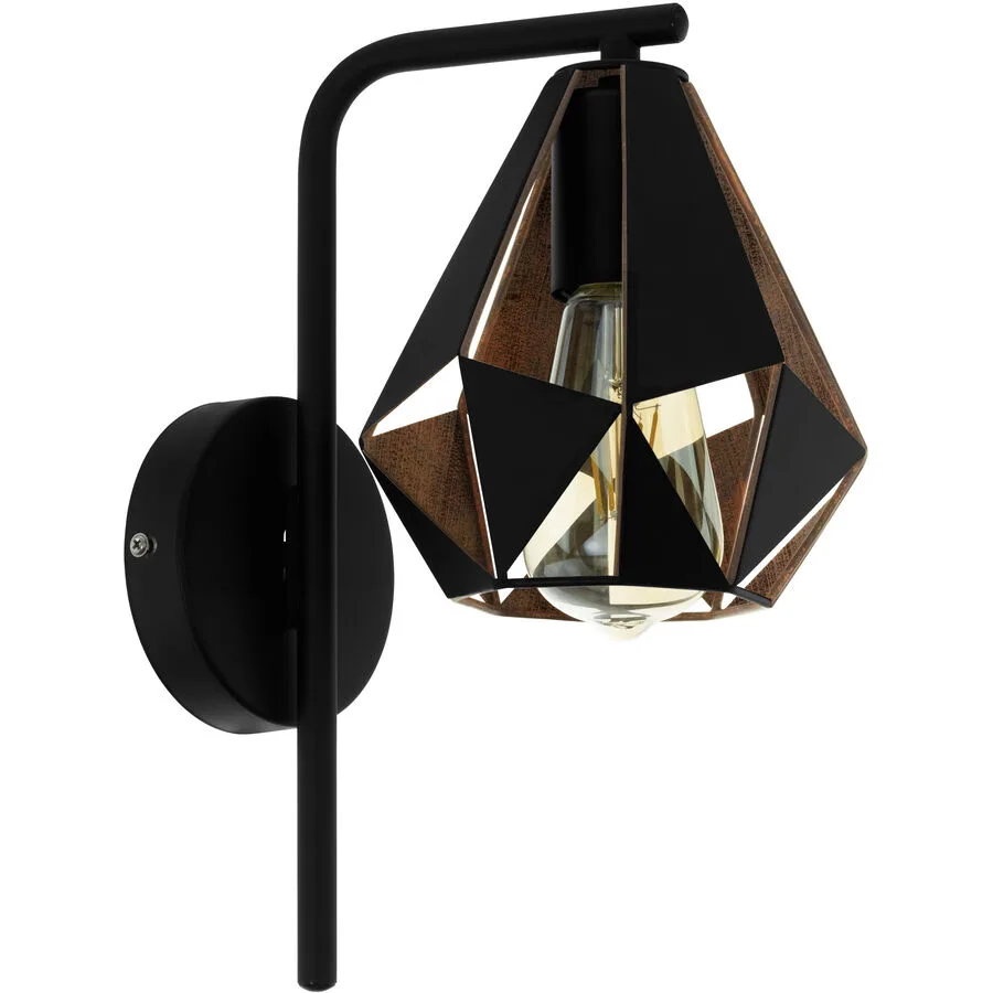 Eglo Wandlampe Carlton 4 Kupfer/Schwarz Stahl 31.5 cm - Farbe: schwarz/kupfer