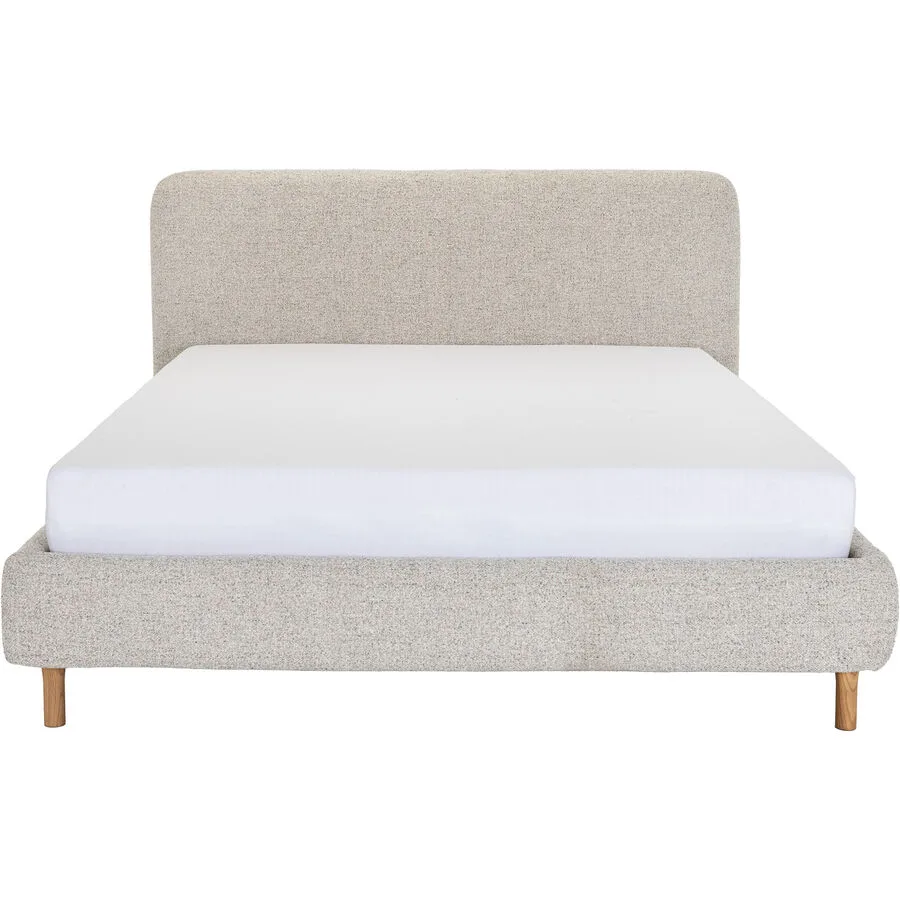 Bett Ylva Beige Stoff 160 x 200 cm