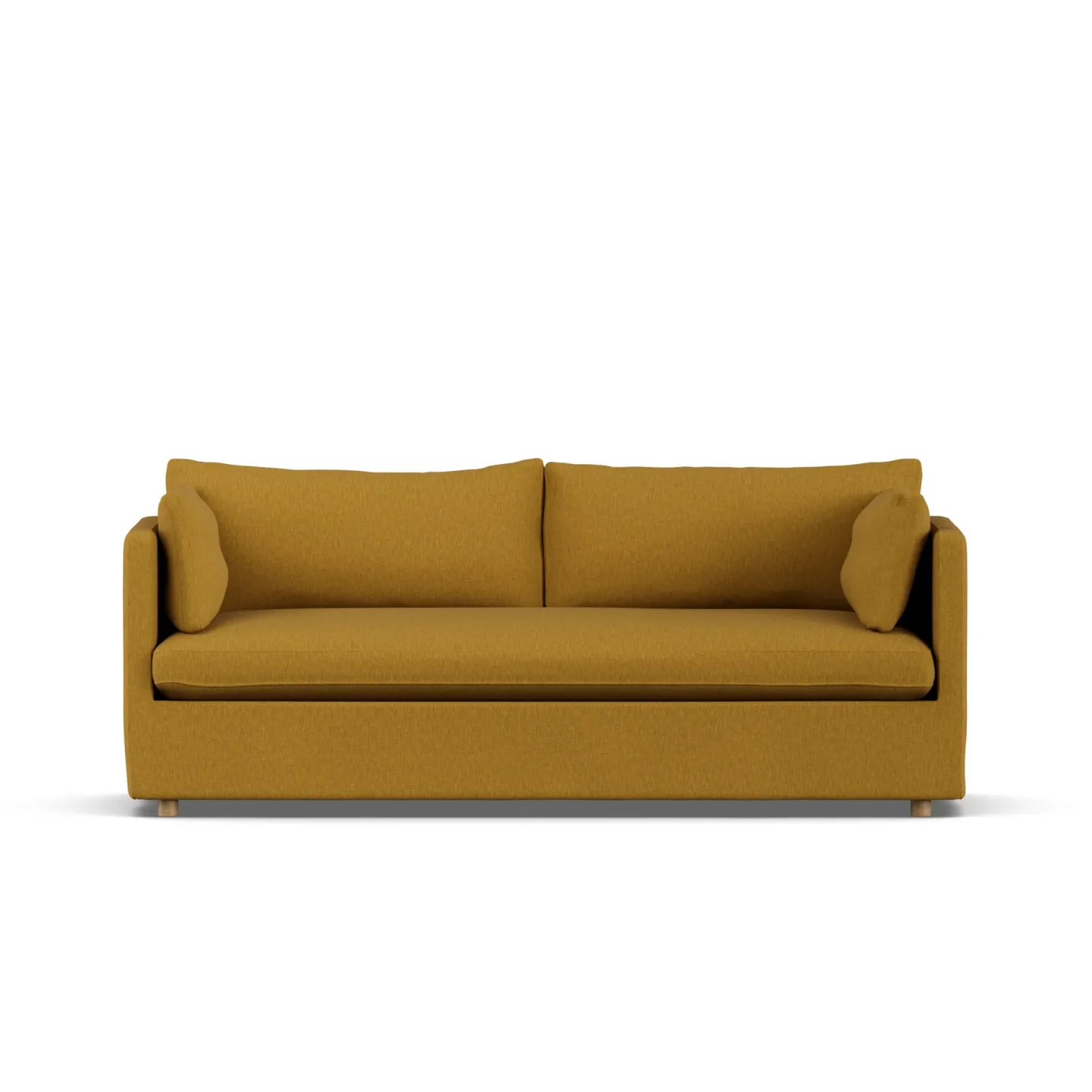 1898 Linnevik Sofa Luiza Mustard 3972-Eiche weiß geölt, 3-sitzig, mit Volant