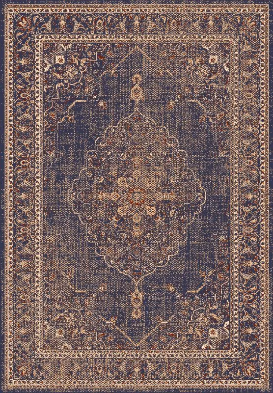 Wilton-teppe - Pacini (marineblå) (Størrelse: 140 x 200 cm)