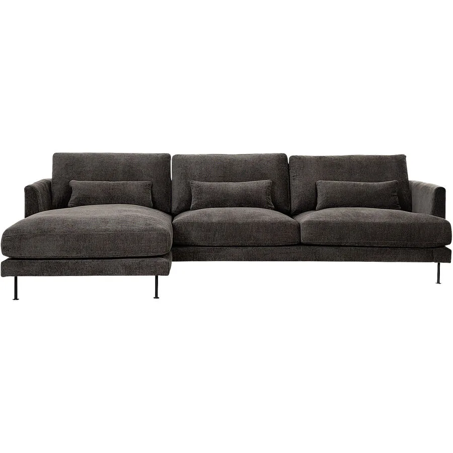 Ecksofa Beau Links Stoff Anthrazit B 294 T 165 cm