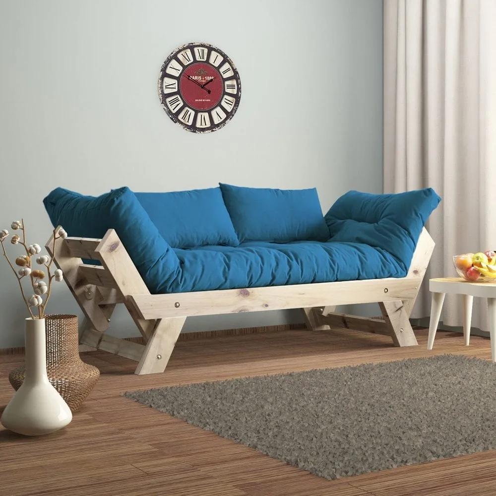 Zylar 2-sits Bäddsoffa - Blå/Natur
