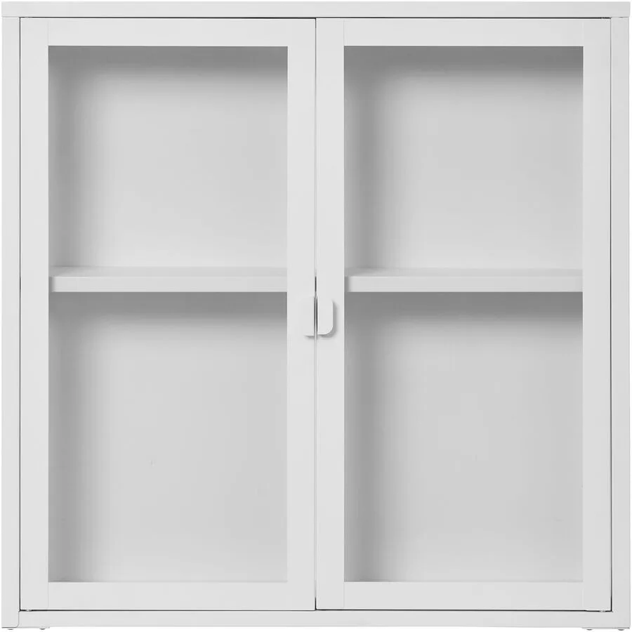 Vitrine Soreva weiss Stahl/Glas B 80 H 80 cm