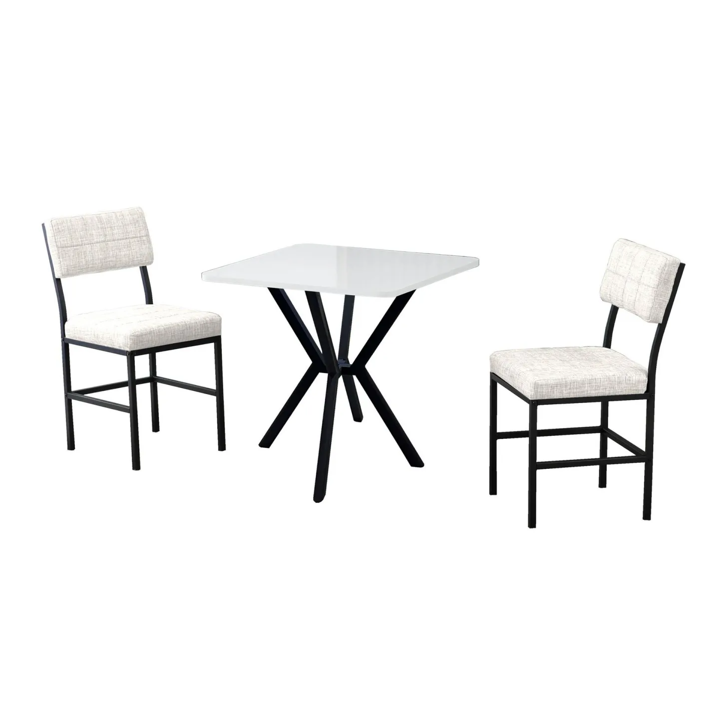 Stedum Matgrupp Bord 70 cm + 2 Stolar - Kräm Vit