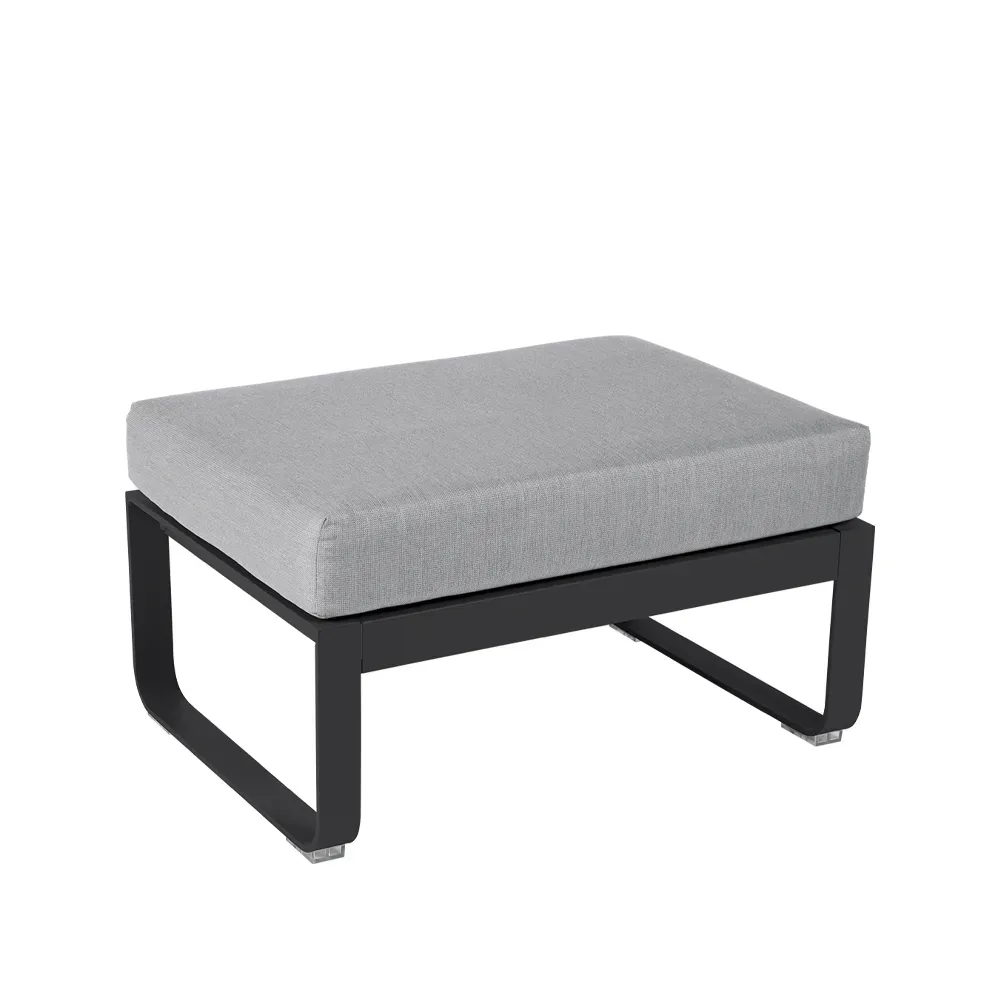 Fermob Bellevie 1-sits fotpall Anthracite (grå), flannel grey dyna