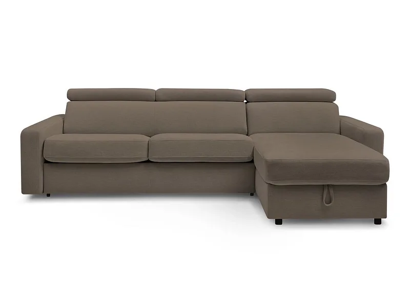 Ecksofa BOBOCHIC MONACO Stoff rotbraun