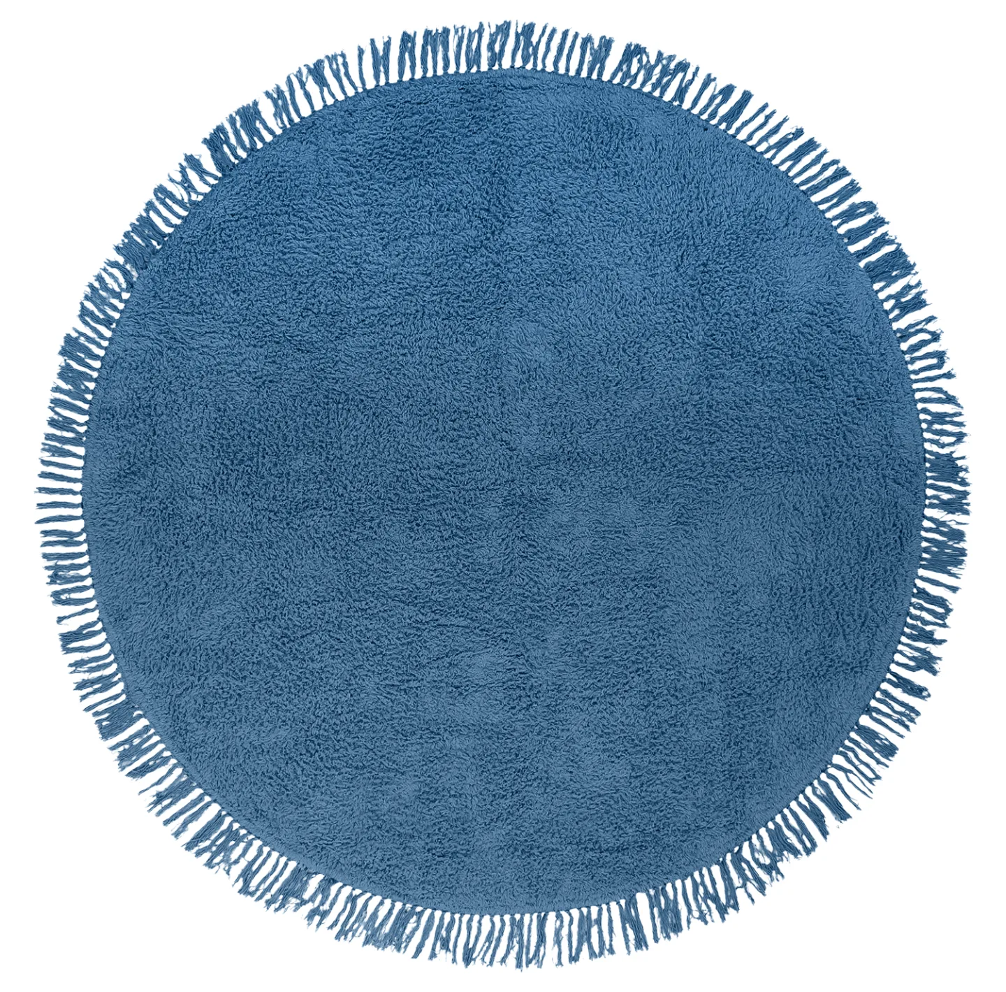 Runde tepper - Alba Natural Cotton Shaggy (blå) (Størrelse: Ø 200 cm)