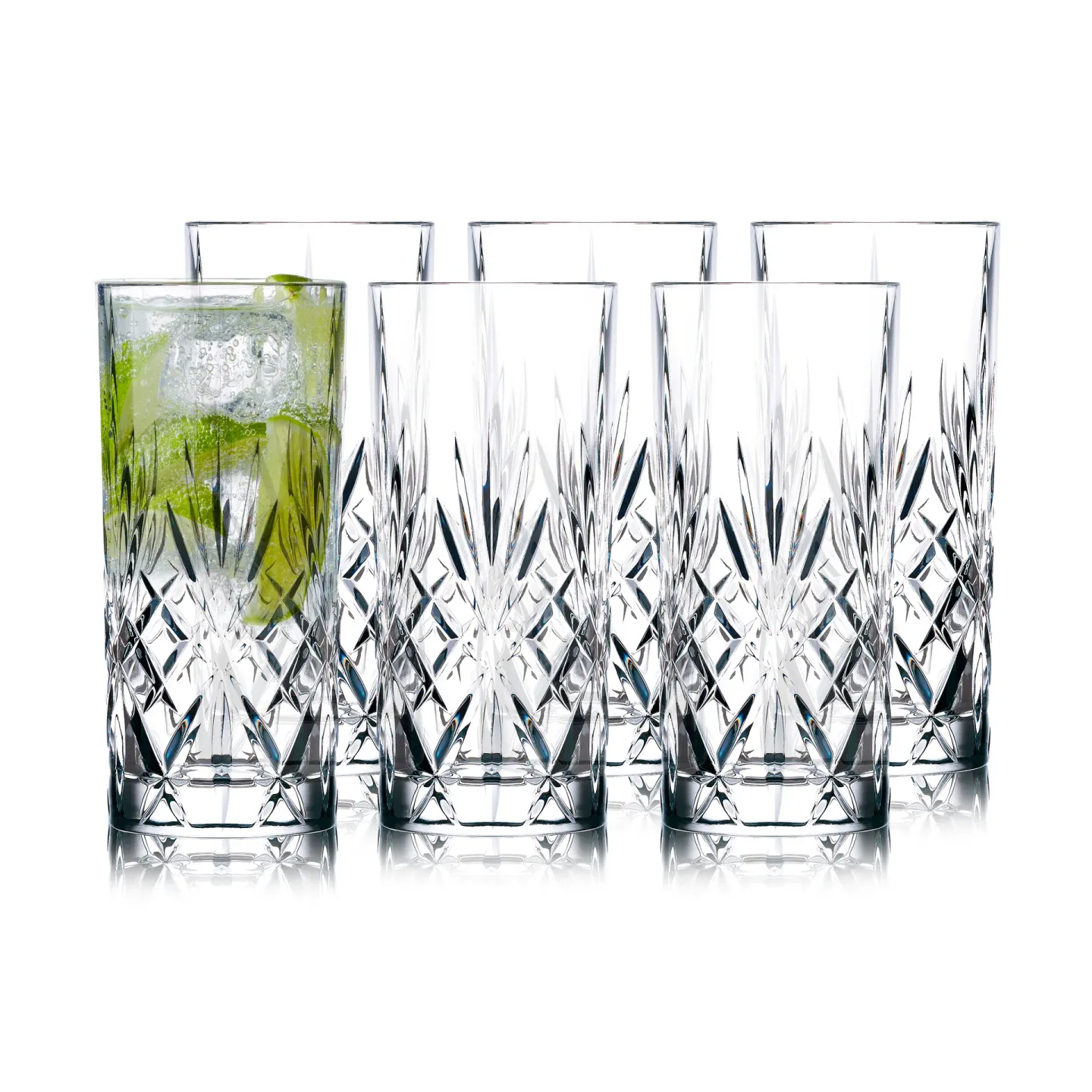 Lyngby Glas Melodia Highball-Glas 36 cl 6er Pack Kristall