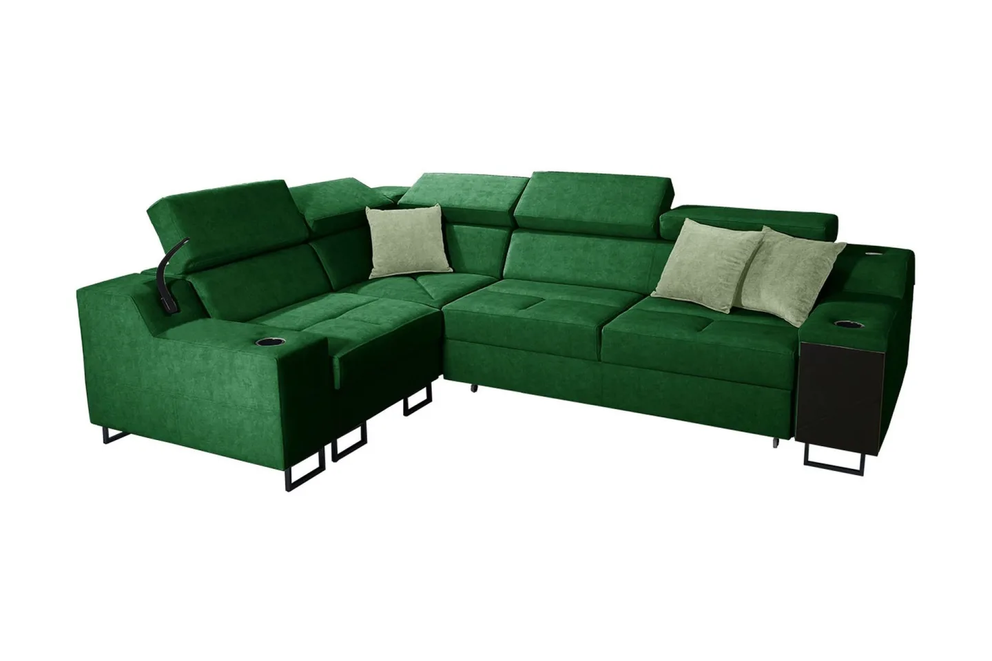 Seginus Hörnbäddsoffa 4-sits 210x127 - Grön