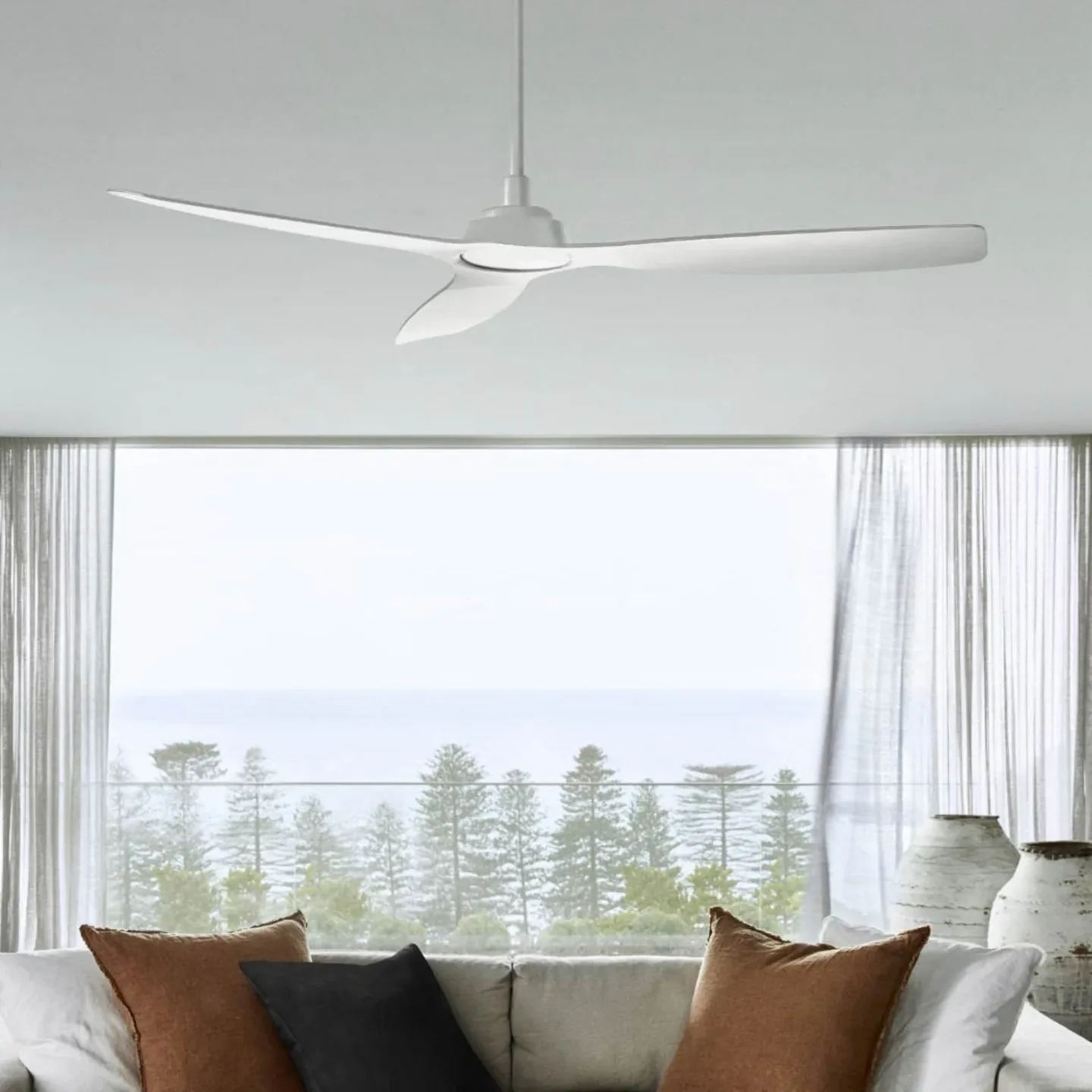 Moto loftventilator, hvid, Ø 132 cm, støjsvag – Beacon Beacon Lighting - Stue - Moderne - Plastik