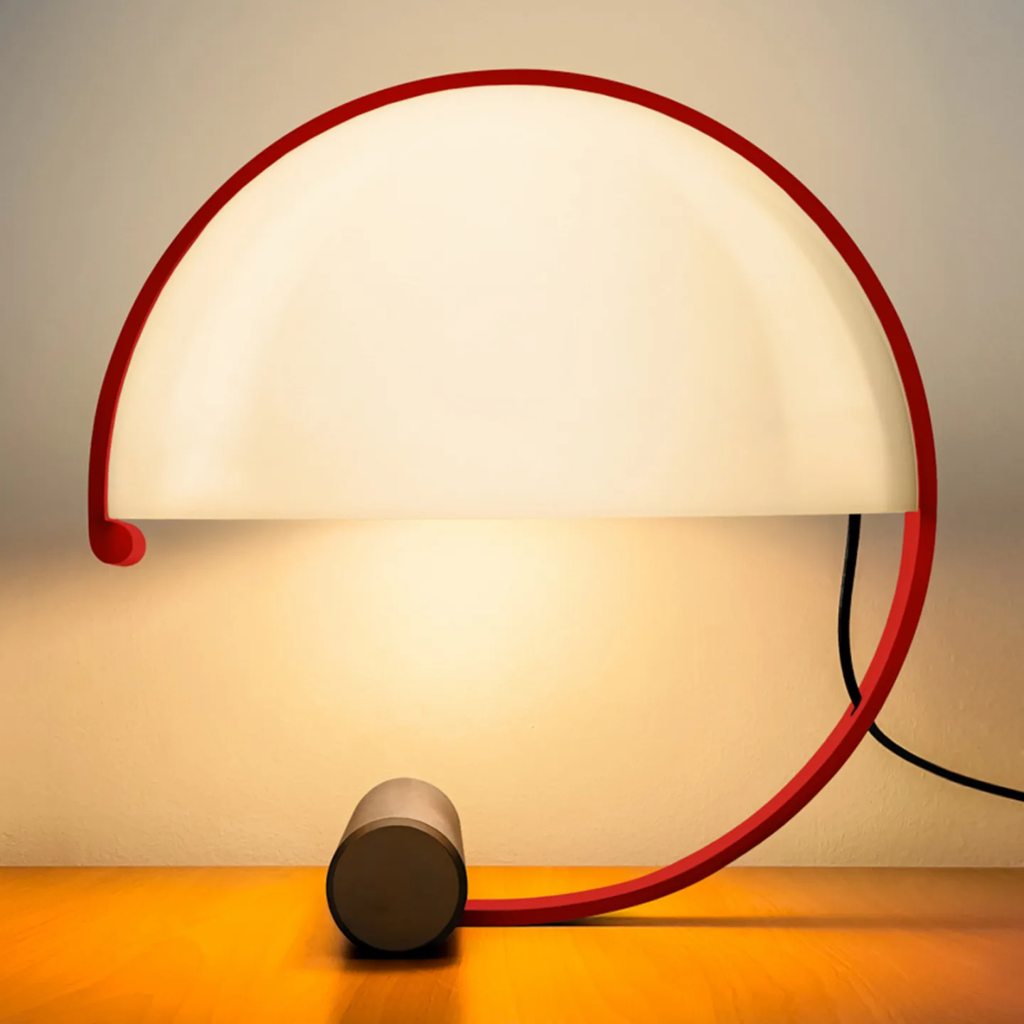 Meta LED-Tischleuchte, weiß/gold, Höhe 37,5 cm - Stilnovo - Wohnzimmer - Design - Metall - Mit Schirm