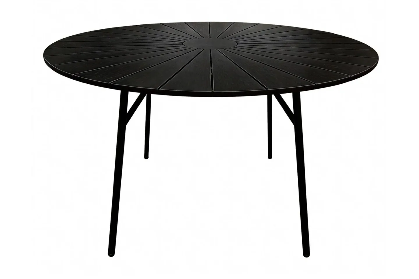 Tunis Runt Matbord utomhus 120 cm i aluminium metall - Svart