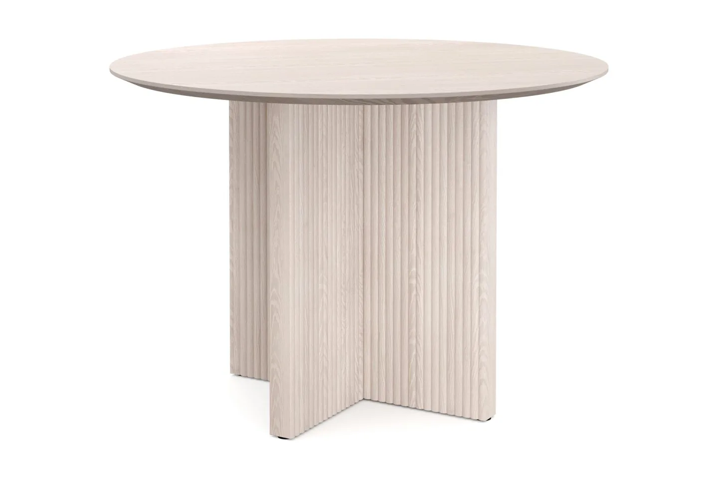 Edda Runt Matbord 110cm Fanér - Vitlaserat