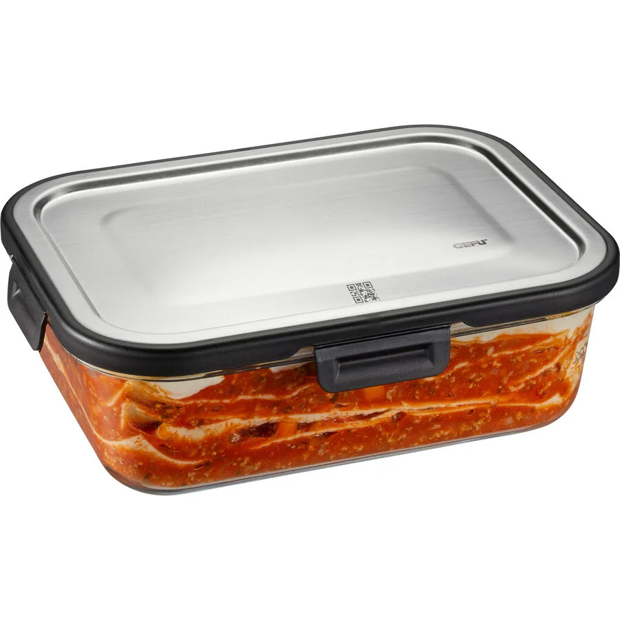 Vorratsdose Gefu transparent Glas/ Metall B 17.6 cm H 7.5 cm 1.5 l