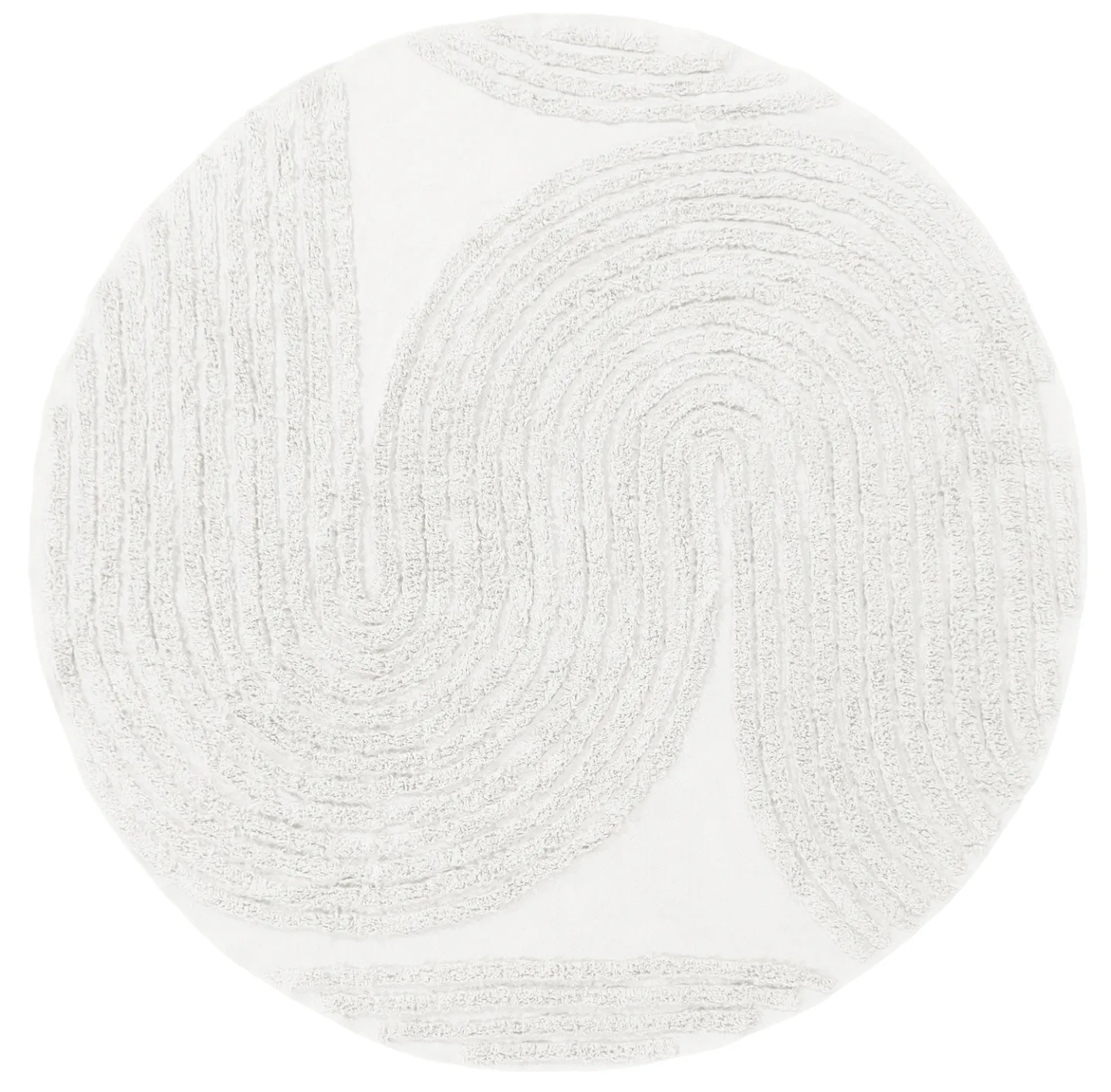 Runde tepper - Jovie Natural Cotton Shaggy (offwhite) (Størrelse: Ø 200 cm)