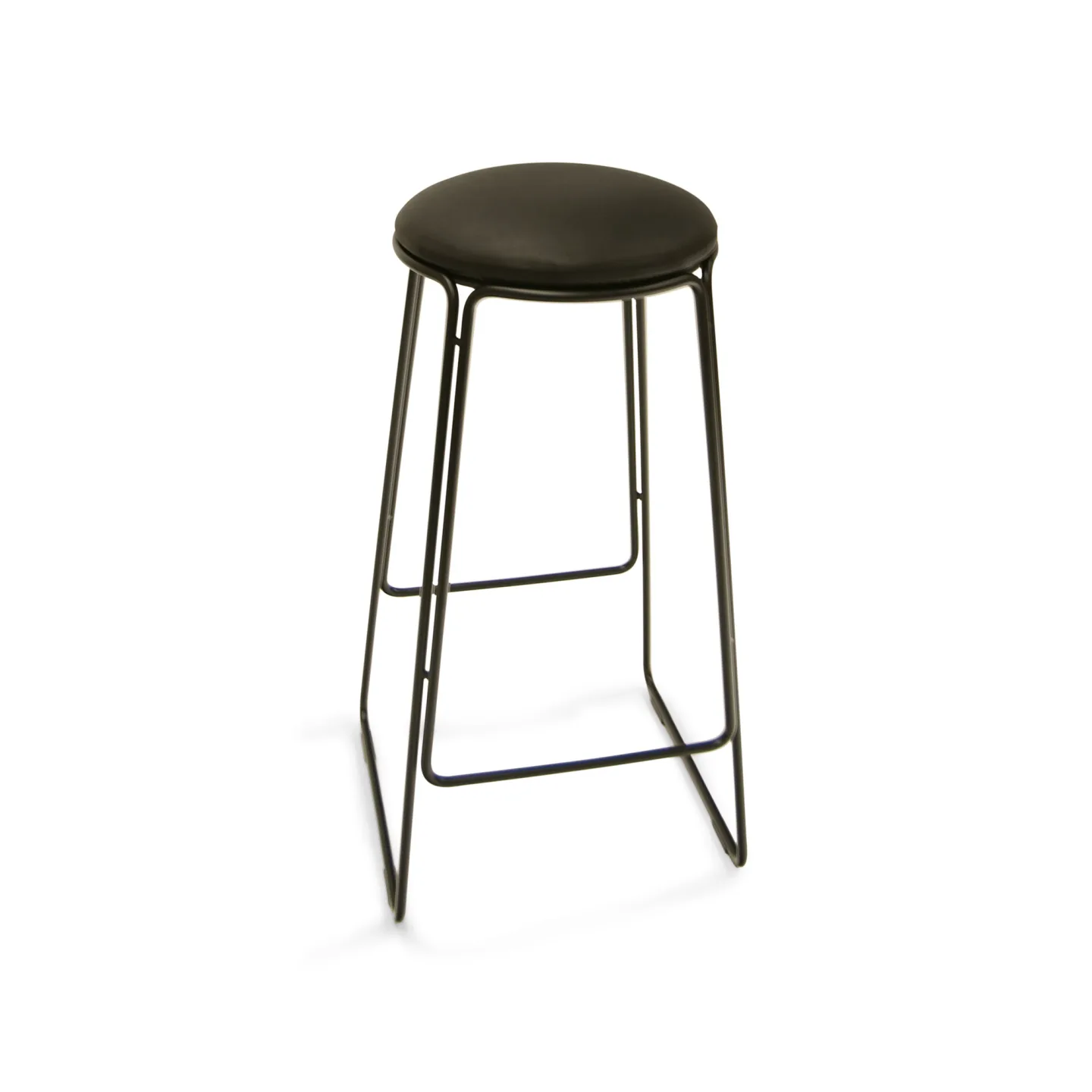 OX Denmarq - Prop High Stool, Black Steel Frame, Leather: Cognac - Barstolar - Dennis Marquart - Brun - Läder/Metall
