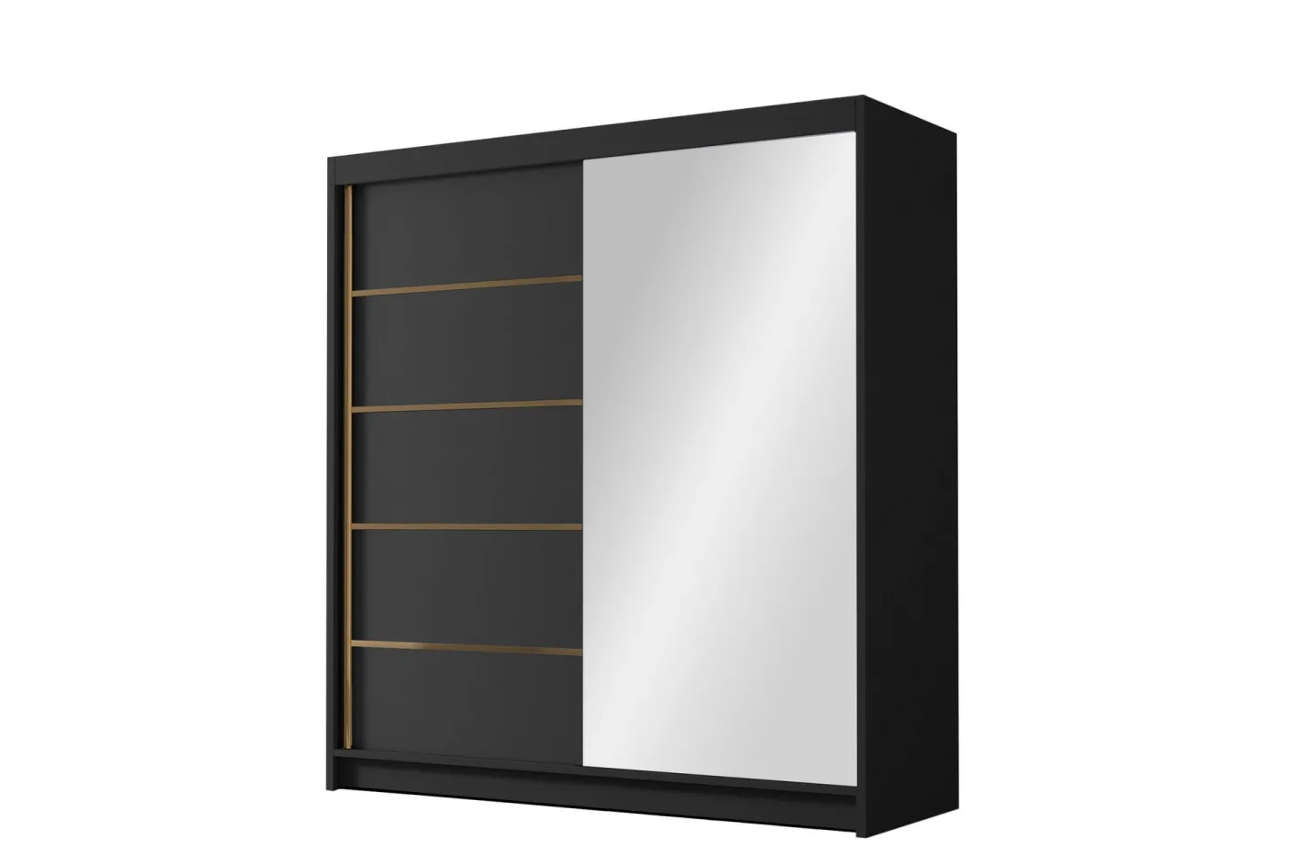 Chavez Garderob med Spegel 180x215 cm - Svart