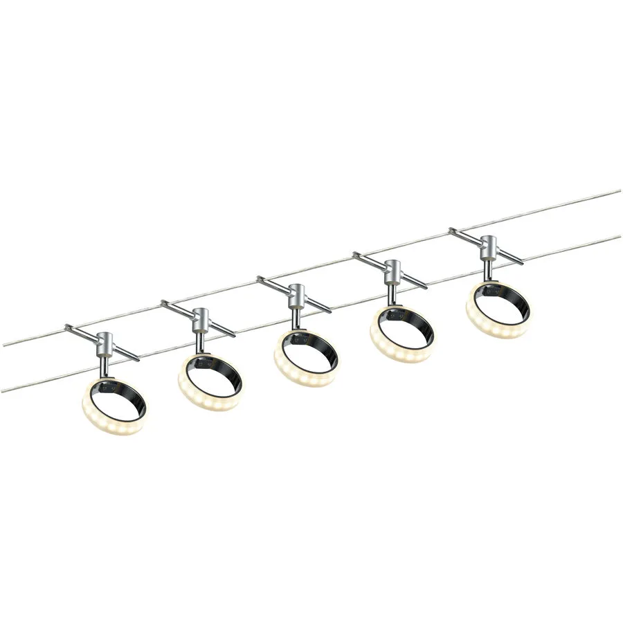 System Oria Grau Kunststoff/Metall 18.8 cm - Farbe: chrom - Material: Metall/Kunststoff - LED - Lichtfarbe: Warmweiss - LED Energiesparlampen