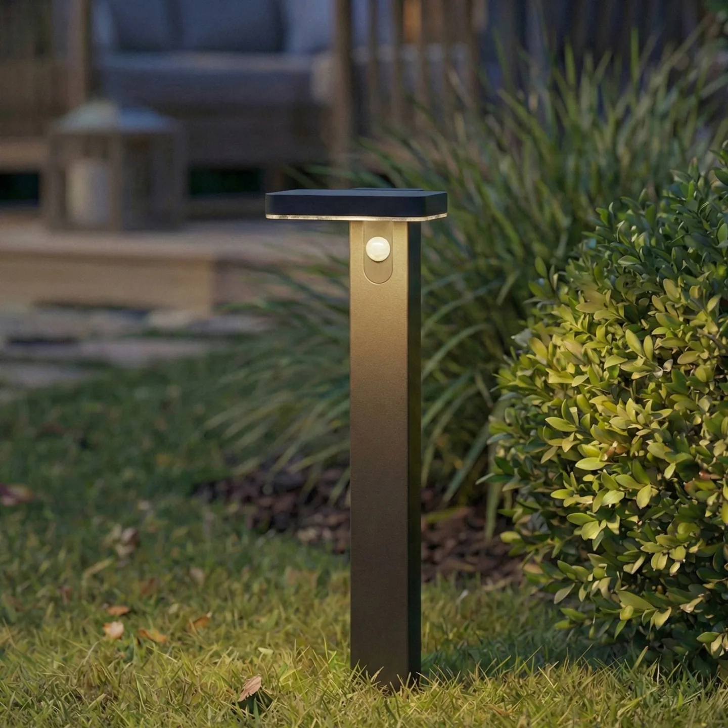 Tarlson LED-Solarwegelampe, eckig, anthrazit, Sensor - Prios - Terrasse - Modern - Kunststoff - Einflammig