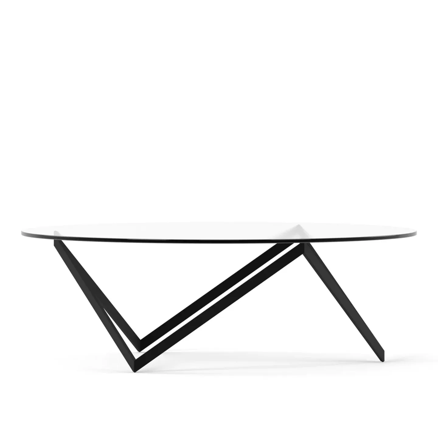 Englesson - Sirius flat iron coffee table black ø120 x 38h - Soffbord - Svart - Glas/Metall