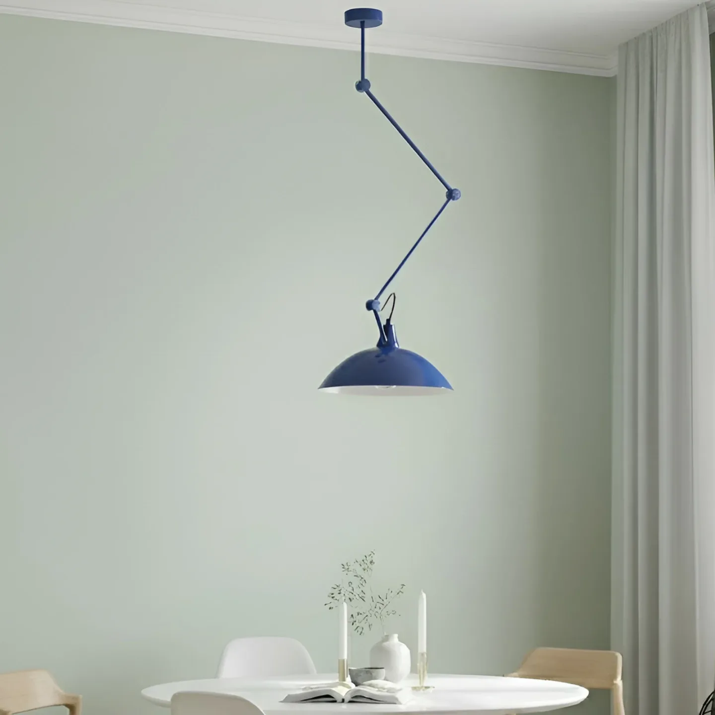 Melos Hängeleuchte, blau, Ø 36 cm, Metall - Aldex - Wohnzimmer - Skandinavisch - Einflammig