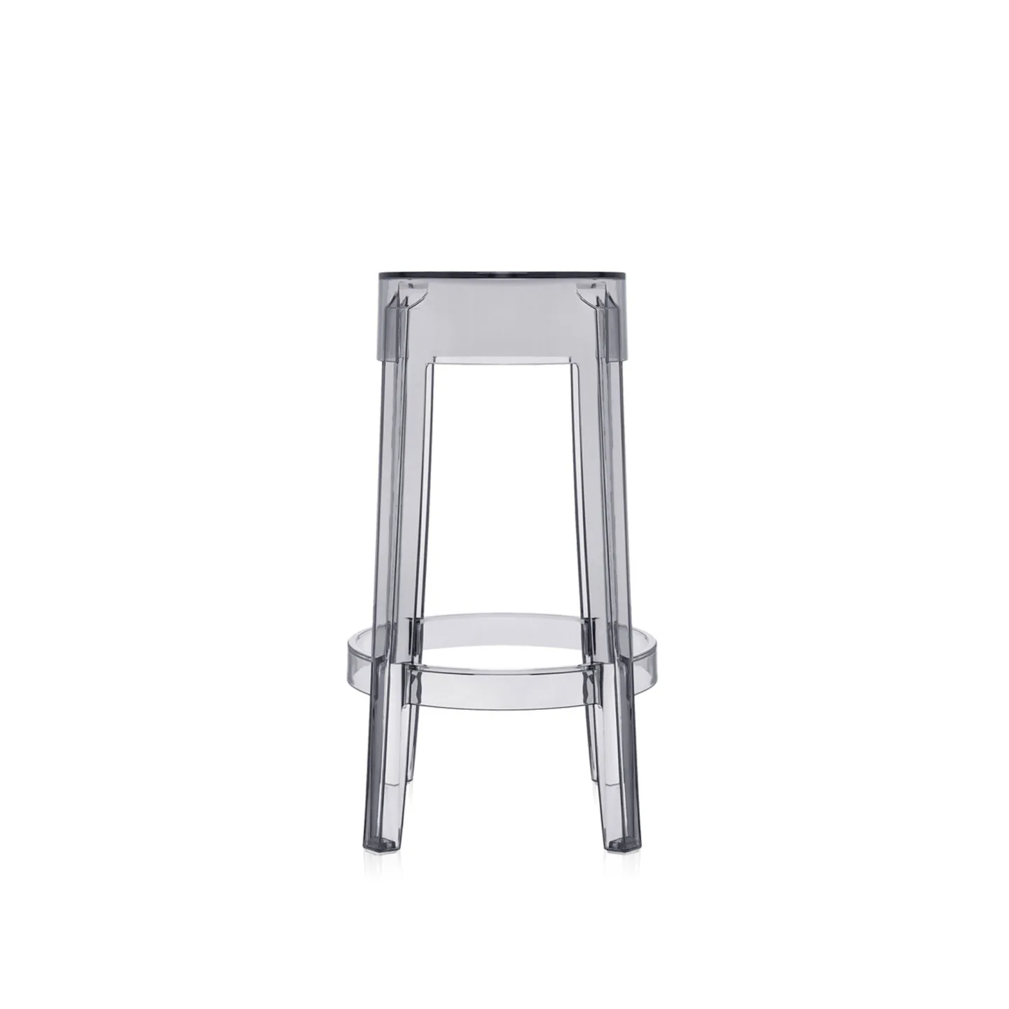 Kartell - Charles Ghost Bar Stool - Smoke Grey 65 - Barstolar - Philippe Starck - Grå - Plast