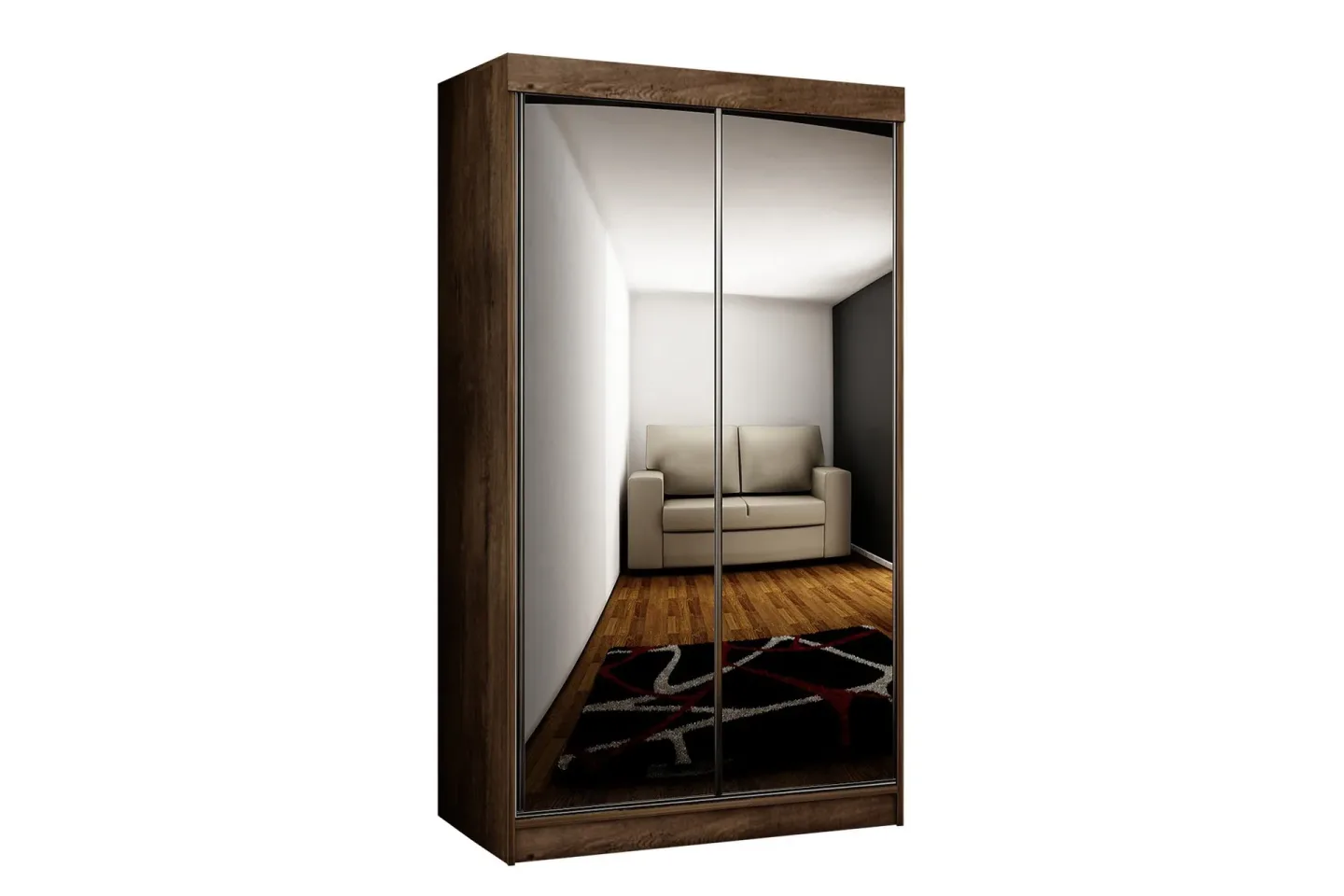 Top Garderob 100x62x200 cm - Brun/Mörk Ask