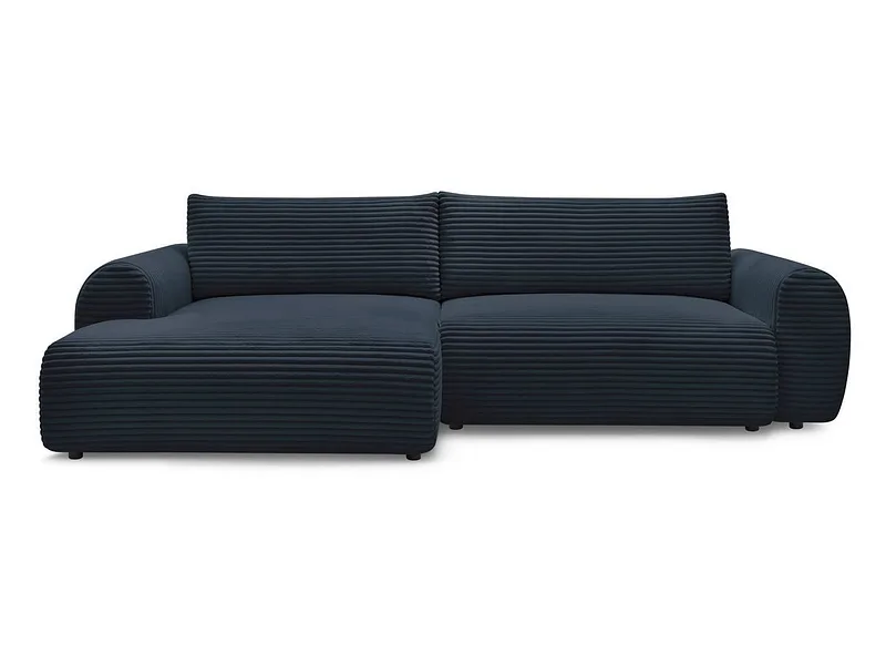 Ecksofa BOBOCHIC LUCIEN Cord-Stoff dunkelblau