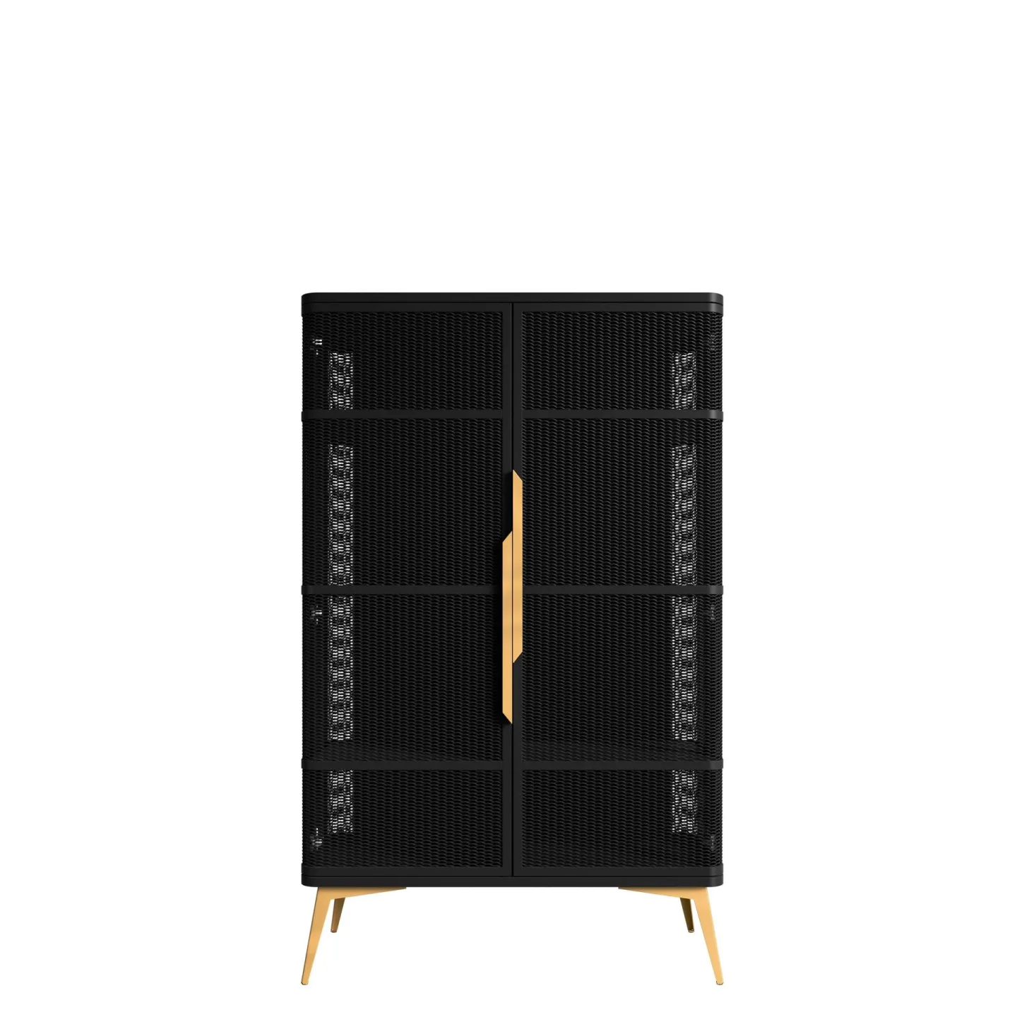 Mireva Vitrinskåp 90x145 cm - svart, guld