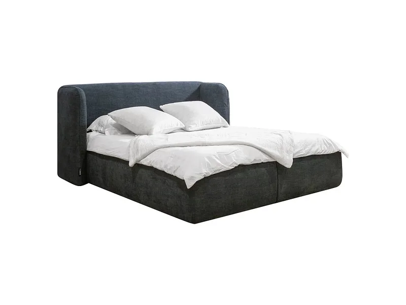 Kastenbett BOBOCHIC LOUISE 160x200cm stoff dunkelblau