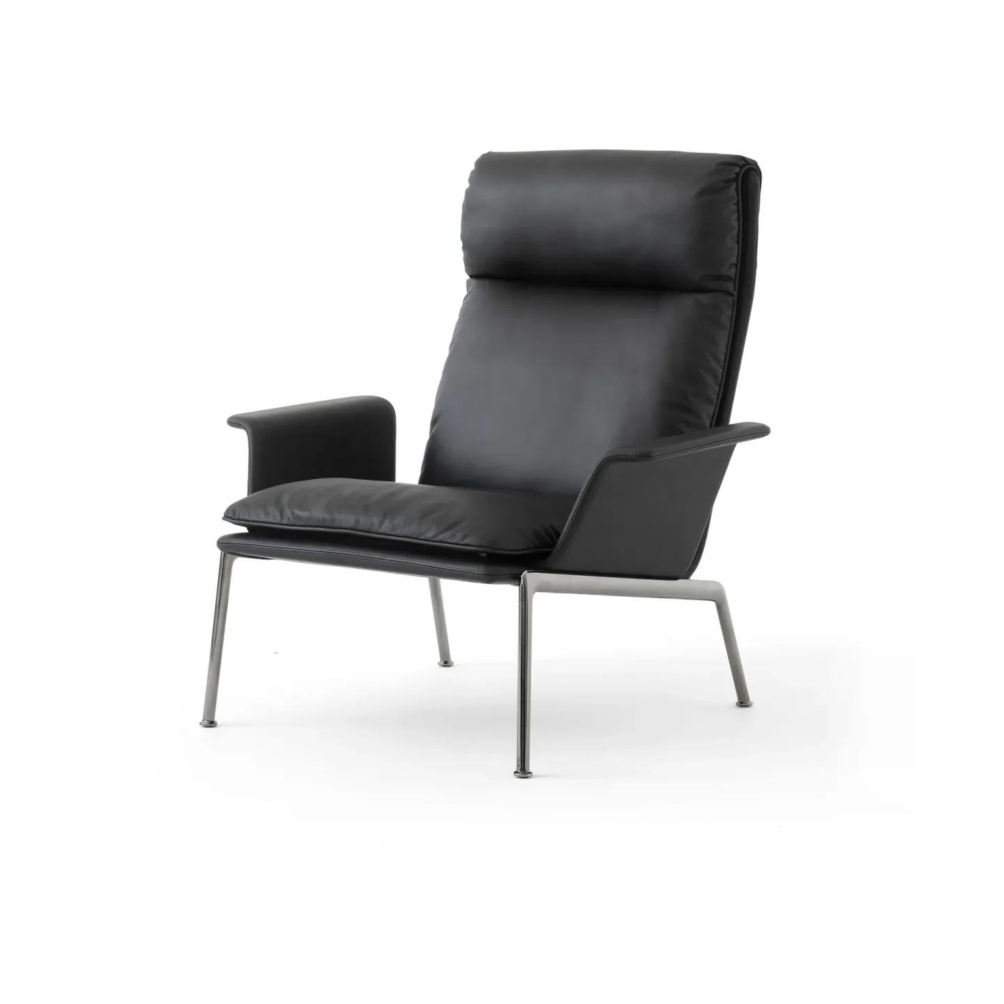 &Tradition Muno LN17 High back Lounge-Sessel Dark chrome-Black