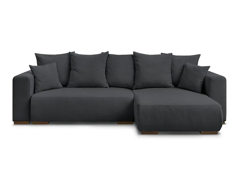 Ecksofa BOBOCHIC SIDONIE Cord-Stoff schwarz