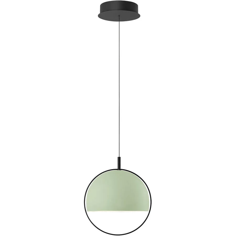 Pendellampe Hoop Grün Aluminium/Eisen 30 cm - Farbe: mintgrün - LED - Lichtfarbe: Warmweiss - LED Energiesparlampen