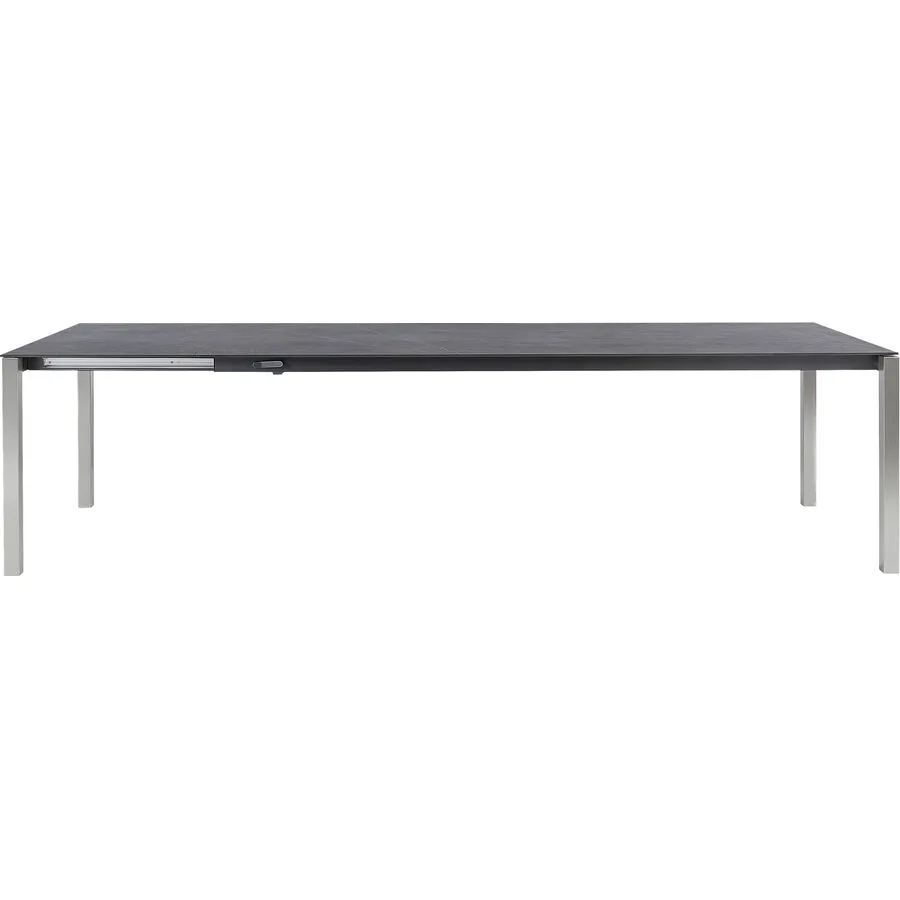 Gartentisch ausziehbar Campo Grande Edelstahl gebürstet / Kelya Mineralkeramik/Edelstahl B 150 T 90 cm - Möbel Konfigurator: Traummöbel individuell