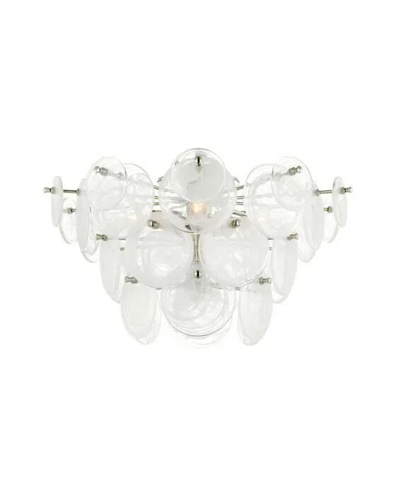 Loire Tiered Flush Mount Polished Nickel/White Glass L