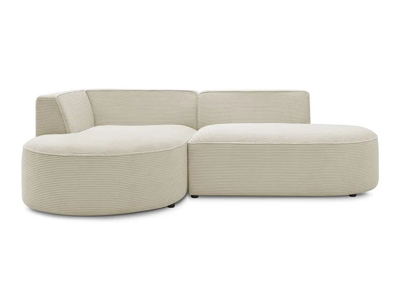 Ecksofa BOBOCHIC ROUSSEAU Cord-Stoff beige