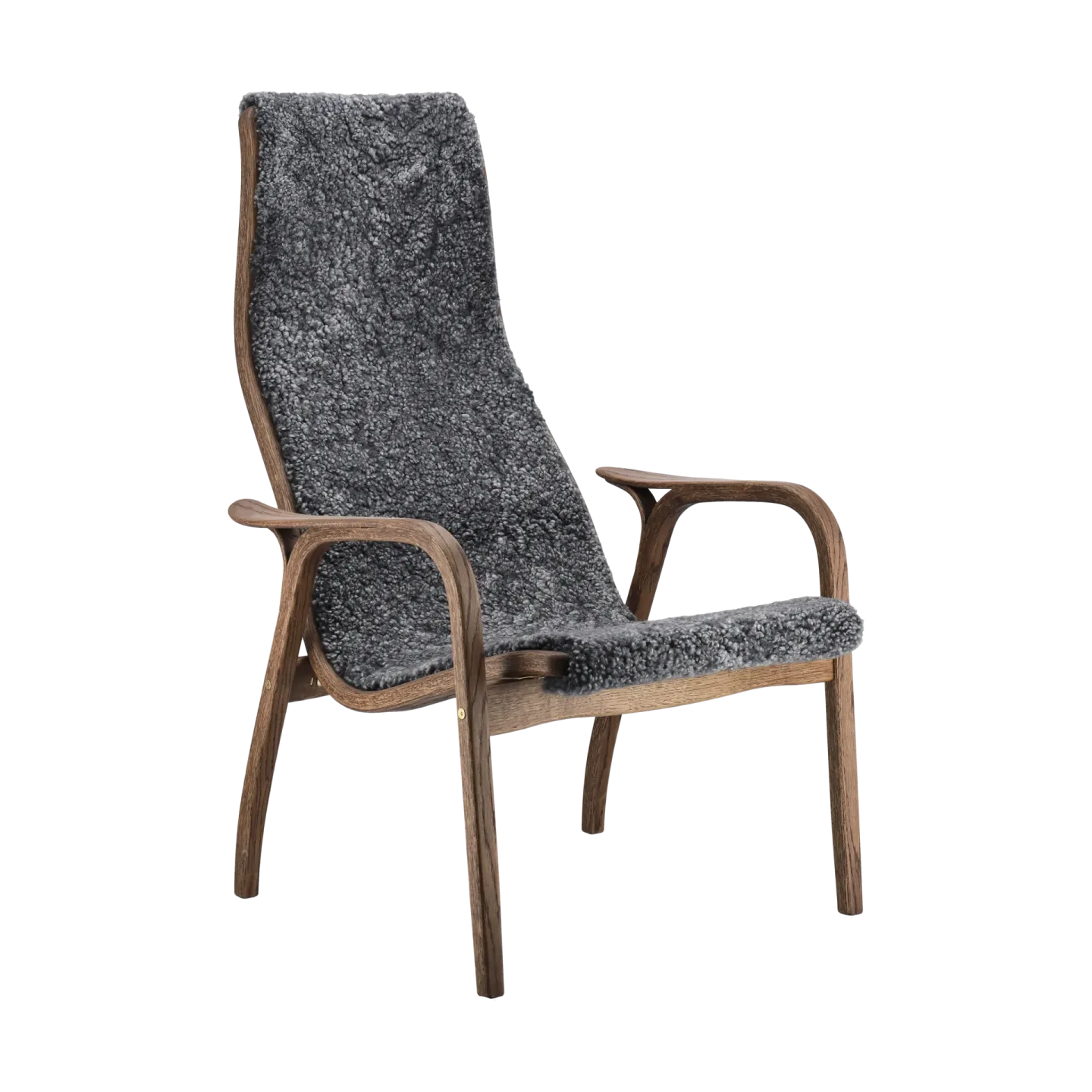 Swedese Lamino fåtölj ek/fårskinn Special Edition Rubio Monocoat Chocolate-Charcoal
