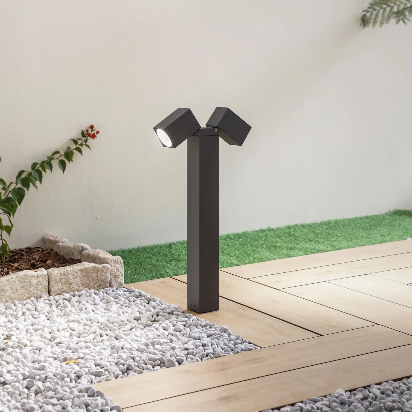 Othil 2 Bollard H50 Grå - Lindby - Balkong - Modern - Aluminium - Vinklad