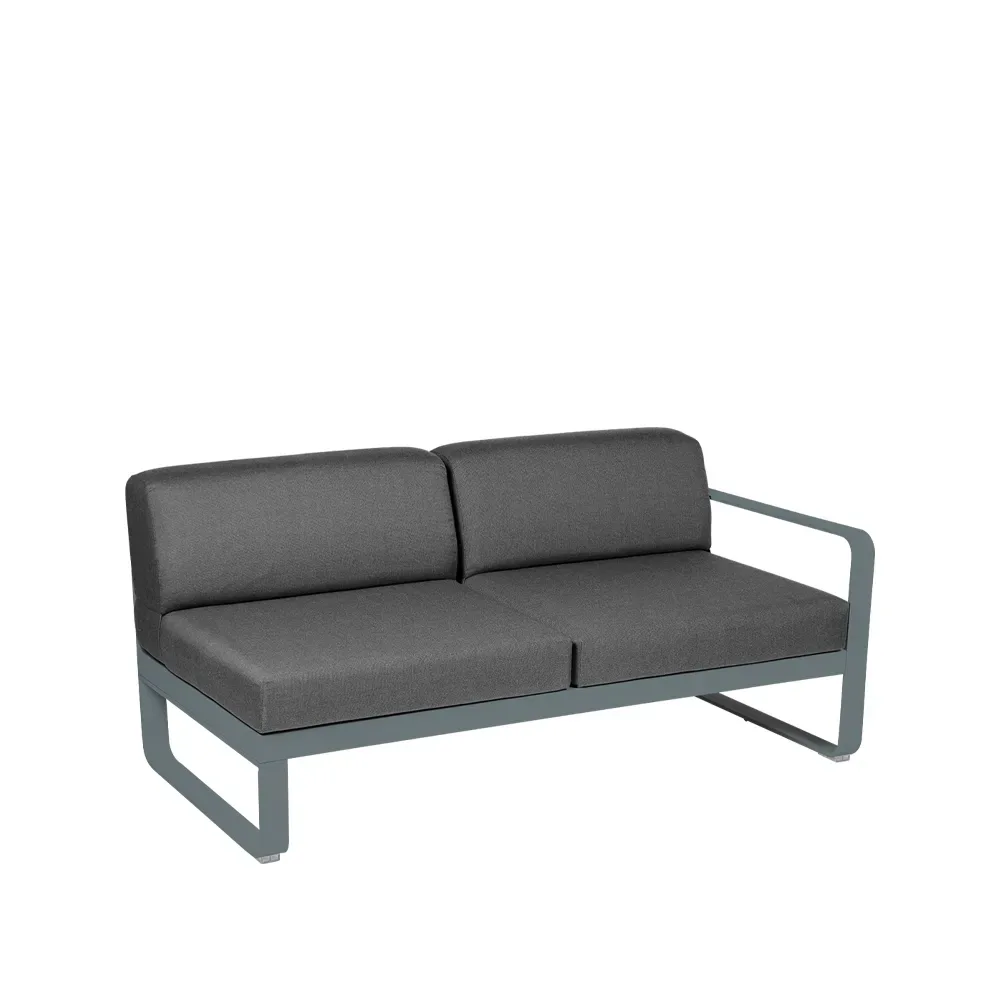 Fermob Bellevie Right modulsoffa 2-sits Storm grey (grå), graphite grey dyna