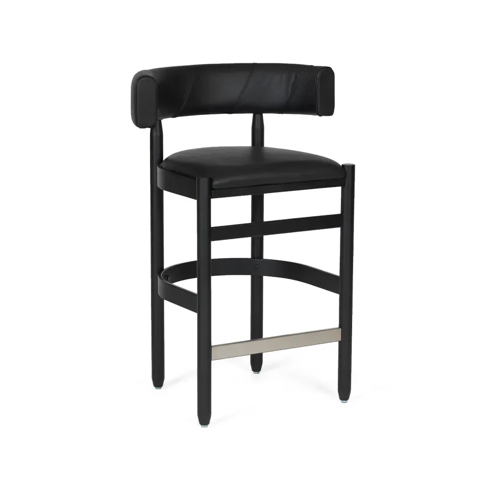 Källemo Botero Barhocker Tärnsjö Leder schwarz-schwarzlaiserte Esche