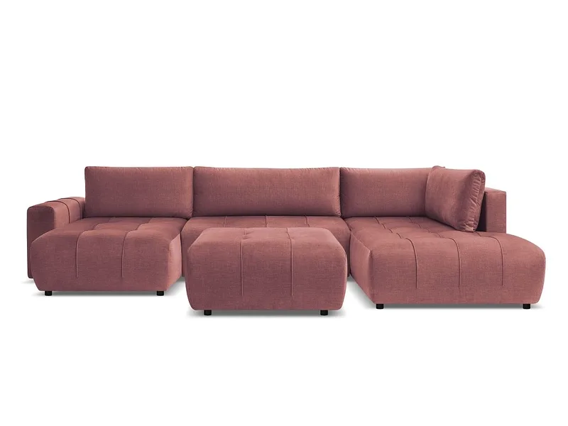 Panorama-Ecksofa mit Hocker BOBOCHIC ARSENE Samt orange