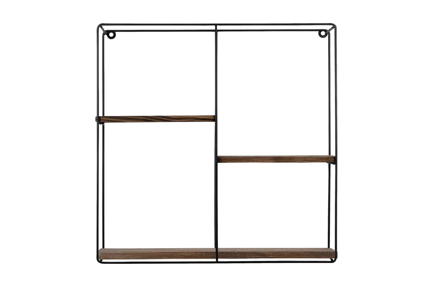 Siringo Vägghylla 60x15 cm 3 Hyllor - Svart/Mörkbrun