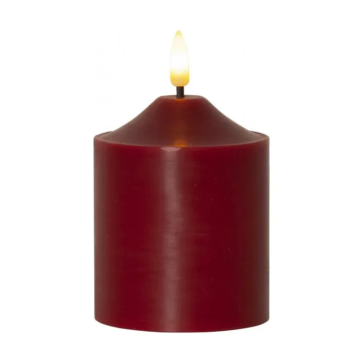 Star Trading Flamme blockljus LED 12 cm Röd