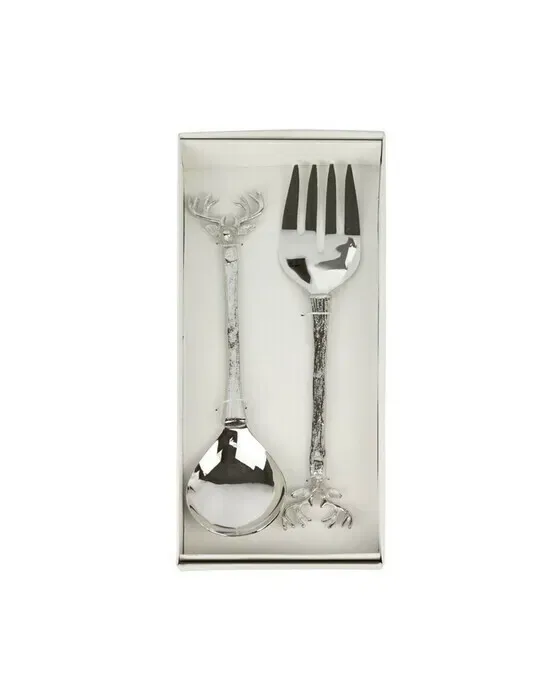 Deer Salad Cutlery Silver Set of 2