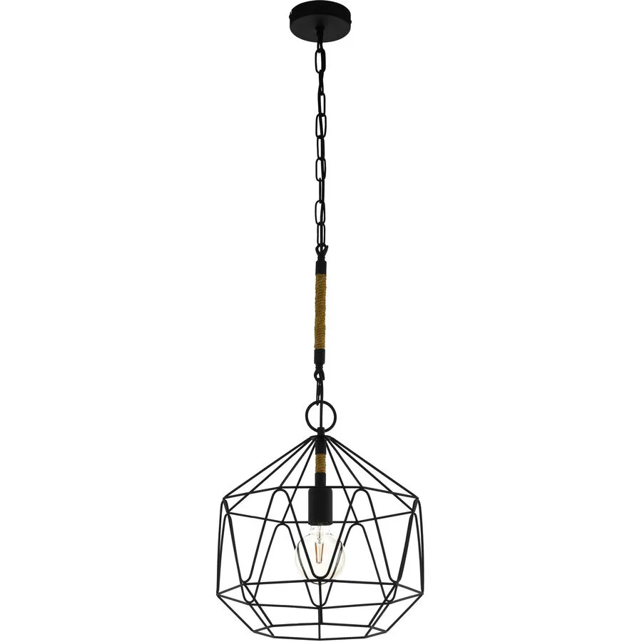 Eglo Pendellampe Cottingham Schwarz Stahl 37 cm 110 cm